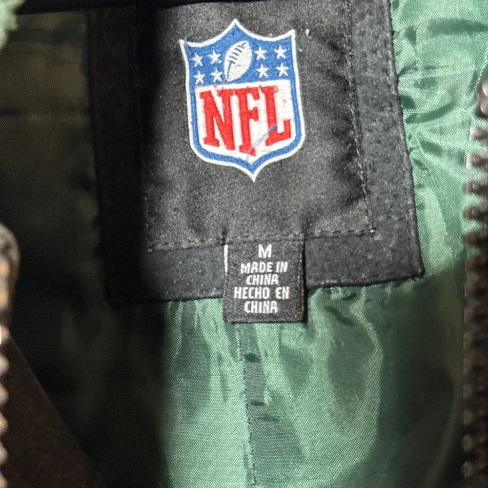 VTG G-III Green Bay Packers Suede Leather Bomber Jacket NFL Licensed Size M 90's